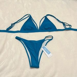 Strappy Teal Bikini Set